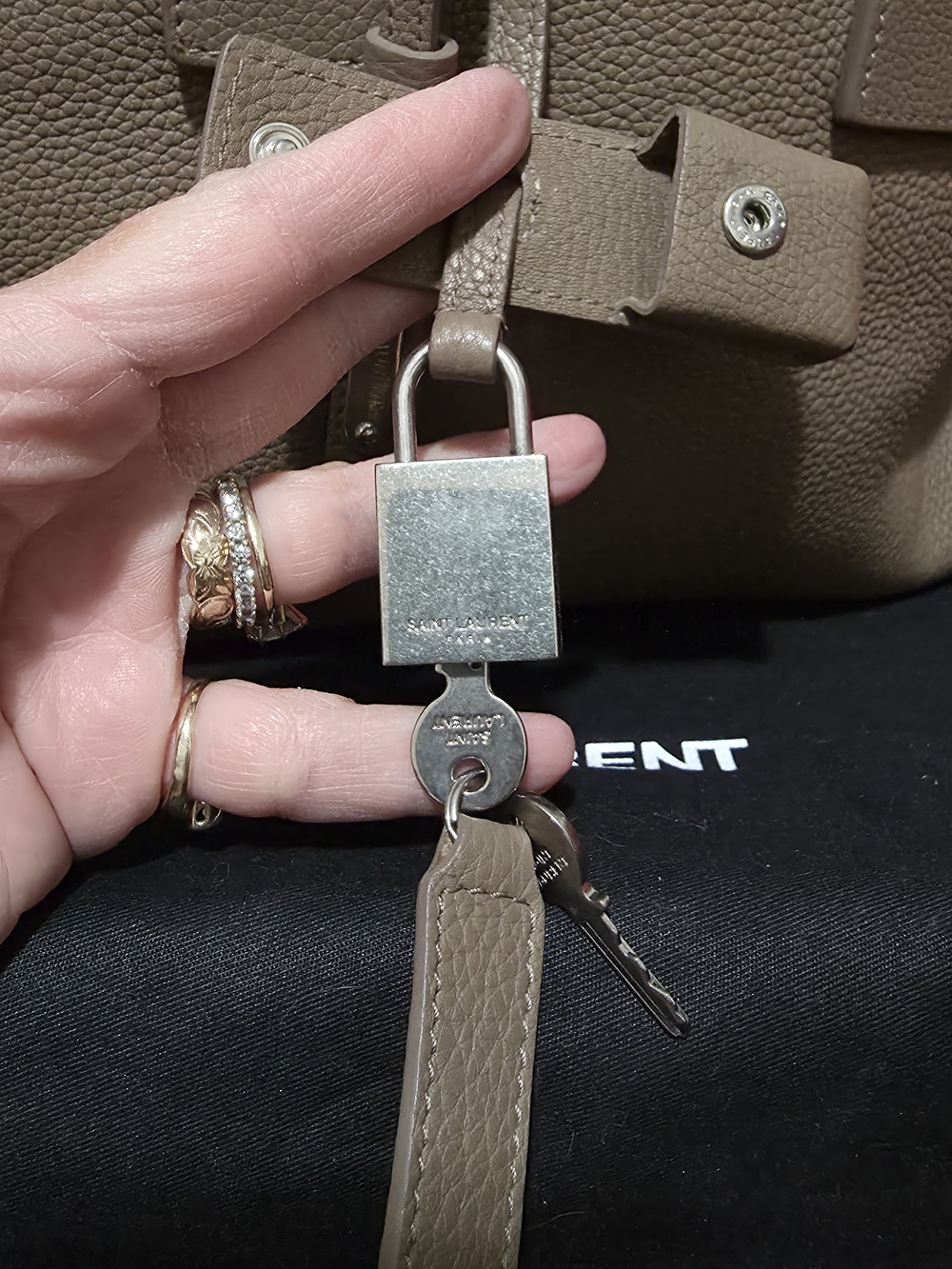 Saint Laurent Taupe Leather Tote Bag - Picture 10 of 16